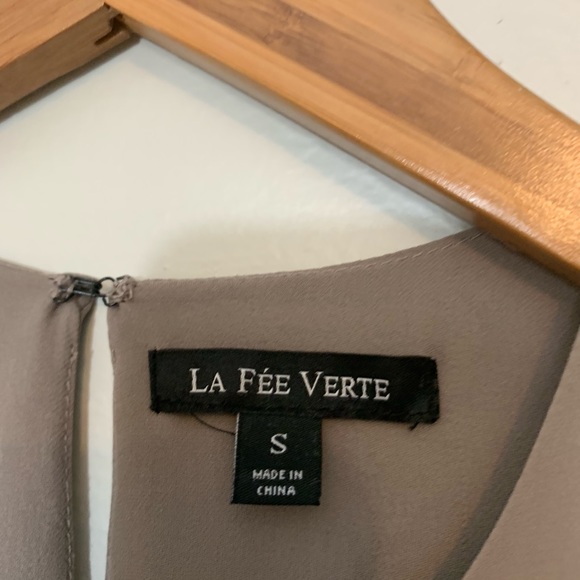 La Fee Verte Taupe High Neck Wrap Dress Size S - Picture 6 of 7